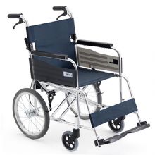 MIKI三貴手動輪椅車MPTC-46JL 藍色S-3重量11.5公斤，小型便攜，免充氣實心胎輪椅
